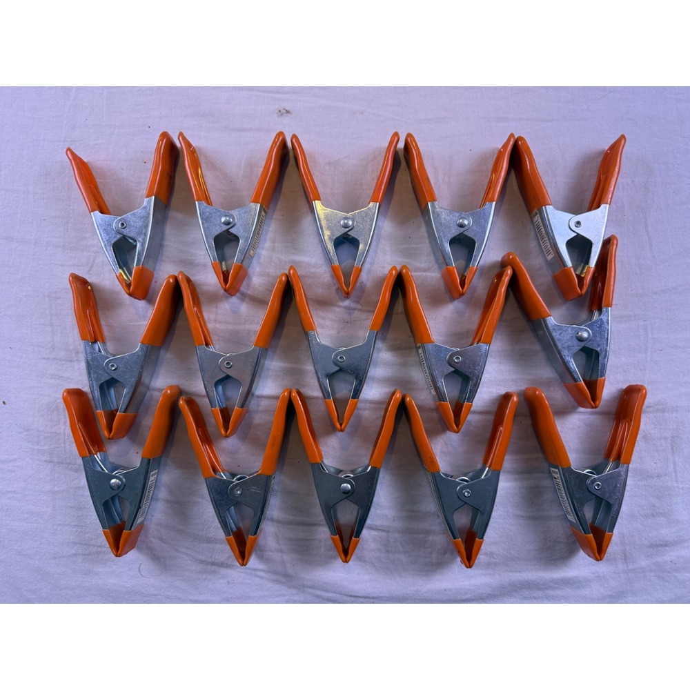 Wolfcraft Spring Clamps Orange Pre-Owned 15 Piece Lot 2 Inch Jaw